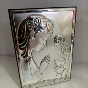 Bomboniera COMUNIONE in ARGENTO  icona BIMBA FIOCCO 6491/2XA