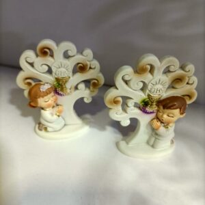 BOMBONIERE PRIMA COMUNIONE ALBERO VITA BIMBA/BIMBO IN GINOCCHIO