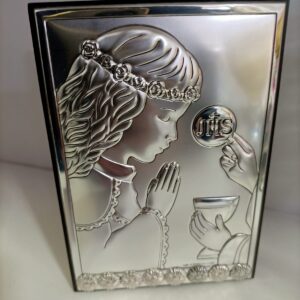 Bomboniera comunione   in  ARGENTO icona BIMBA CORONCINA BELTRAMI 22032024