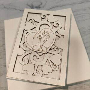 Bomboniera VANGELO CRESIMA   PELLE LEGNO