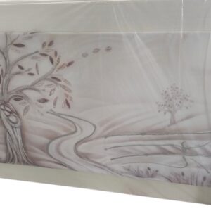 QUADRO SACRA FAMIGLIA CON ALBERO VITA 120X70 CM COLORE CORNICE PERLA