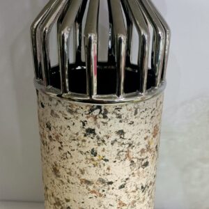 VASO EFFETTO GRANITO/ARGENTO H 37 CM