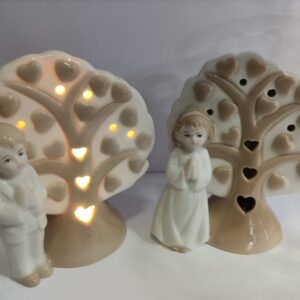 Bomboniera ALBERO VITA PRIMA COMUNIONE CON BAMBINO/BAMBINA CON LED 03121/03122