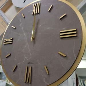 orologio da parete effetto marmo ardesia tortora/ oro 40cm