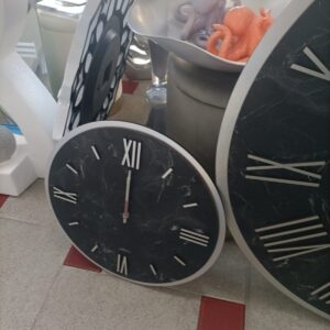 orologio da parete marmorizzato nero diametro 40