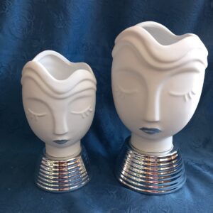 VASO VOLTO BIANCO BASE ARGENTO GRANDE