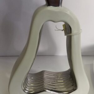 PERA CERAMICA BIANCA DETTAGLI ARGENTO