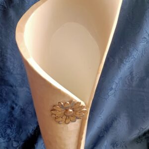 OFFERTA SPECIALE VASO IN MADREPERLA CON FIORE IN ARGENTO CENTRALE