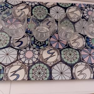 SET VASSOIO PIU' BICCHIERI GATTINONI TEODOSIA BLUE