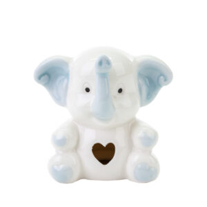 Bomboniera nascita e battesimo elefantino porcellana celeste CR54122