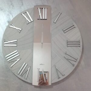 Orologio argento con specchio diametro 60cm