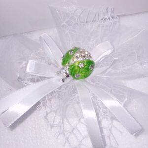 COCCINELLA VERDE CON STRASS 4,5 CM