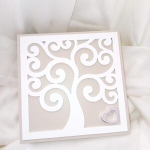 PORTAGIOIE CON ALBERO VITA CON DETTAGLIO CUORE IN ARGENTO