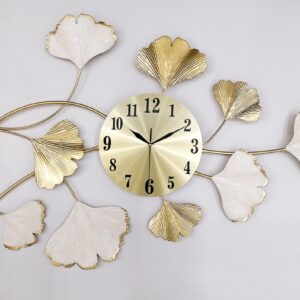 orologio  da parete in metallo bianco e oro