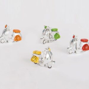 BOMBONIERA VESPETTA IN RESINA ARGENTATA COLORI ASSORTITI