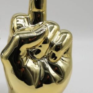 MANO CON DITO MEDIO ORO IN CERAMICA H 23 CM VEDI I VARI COLORI DISPONIBILI