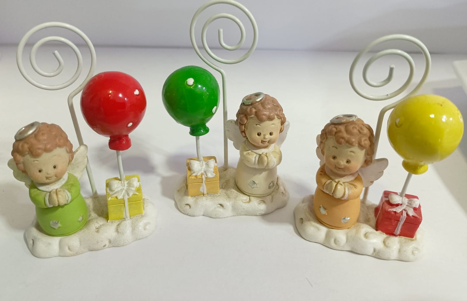 Angioletto palloncini colorati con memoclip portafoto 3 colori assortiti