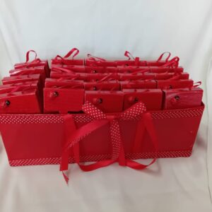 BOMBONIERE LAUREA PORTACONFETTI CON APPLICAZIONE COCCINELLA KIT 25 PZ