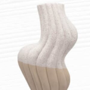 VASO IN CERAMICA CON TONALITA' BEIGE E TORTORA H 25 CM