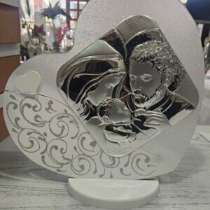 Cuore sacra famiglia  in argento
