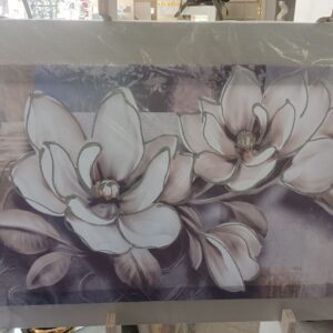 Quadro moderno con fiori e cornice perla