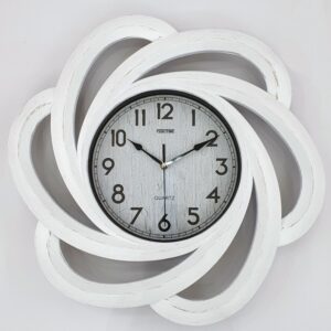 Orologio parete shabby bianco antico