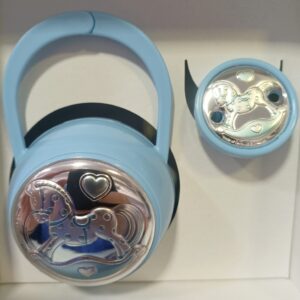 Porta ciuccio e pinza cavalluccio azzurro