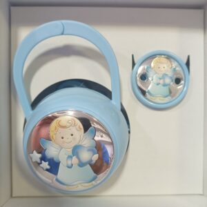 Porta ciuccio e pinza angelo azzurro