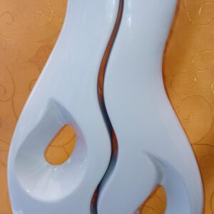 Vaso doppio bianco ceramica smaltata