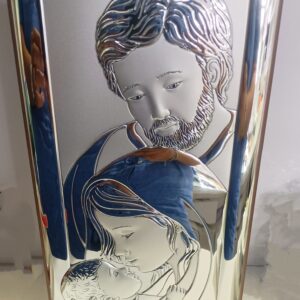 sacra famiglia quadro,icona in argento