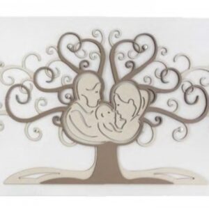 Quadro moderno albero vita sacra famiglia stilizzato