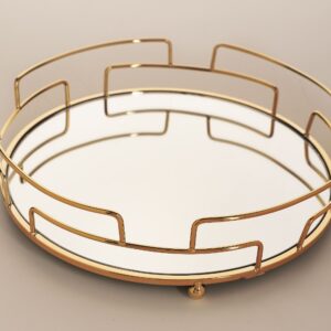 Vassoio rotondo specchiato oro 30cm