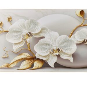 Quadro orchidee bianco e oro
