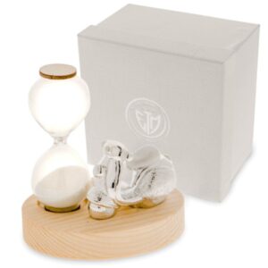 Bomboniere Utili in Legno con Vespa Argentata e clessidra