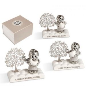 Bomboniera prima comunione Angelo con albero vita Prima comunione Battesimo brillante angelo con base  Cod: QFC655