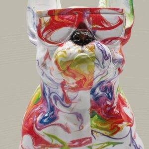 Statua Cane bulldog linea graffiti