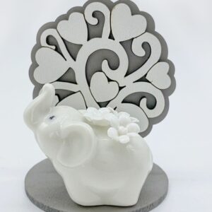 Elefante bianco con albero vita bomboniera