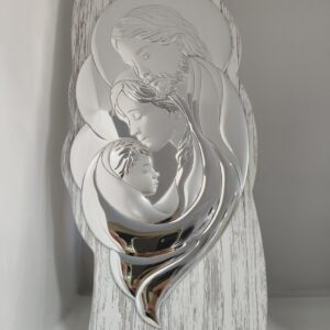 Icona sacra famiglia in argento