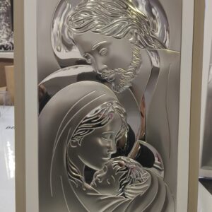 Icona sacra famiglia rettangolare in argento
