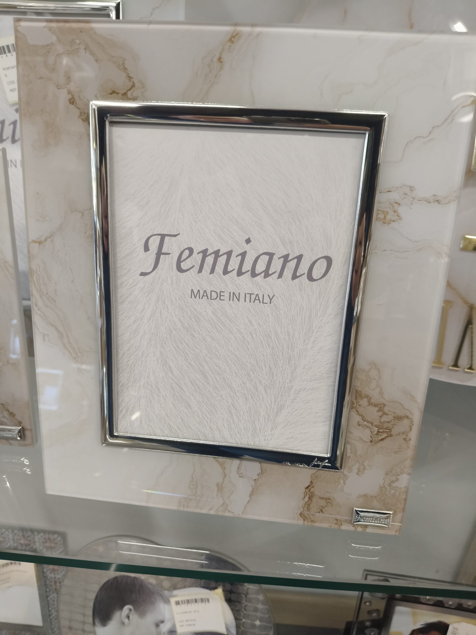 Portafoto effetto marmo tortora e bianco - immagine 2