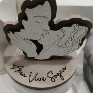 Bomboniera coppia bacio porta candela