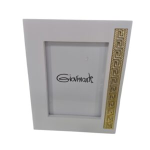 Portafoto bianco con Greca decorativa in oro
