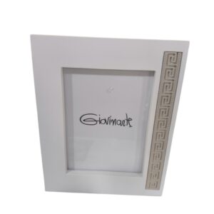 Portafoto bianco con Greca decorativa tortora