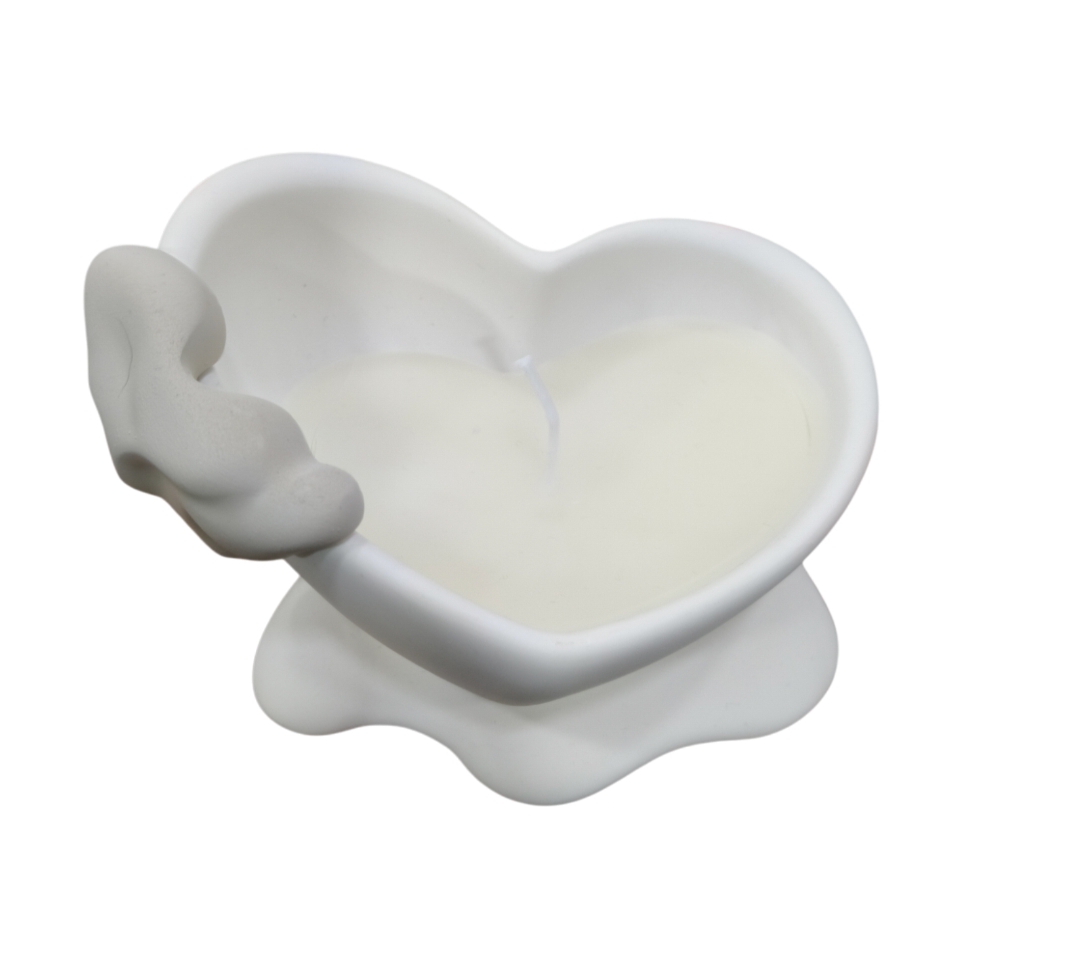 Candela cuore goccia argento - immagine 3