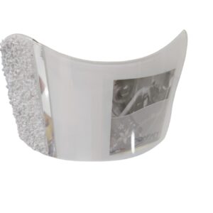 Portafoto  curvo bianco argento