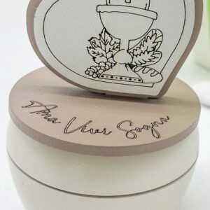 Bomboniera portacandela prima comunione con cuore e calice