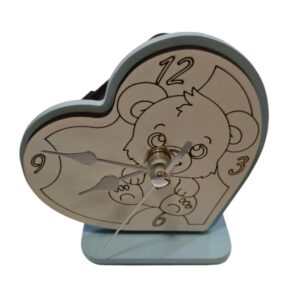 Orologio cuore orsetto bomboniera battesimo