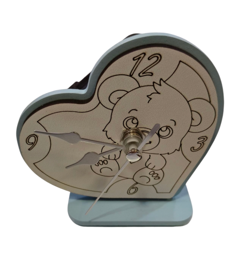 Orologio cuore orsetto bomboniera battesimo
