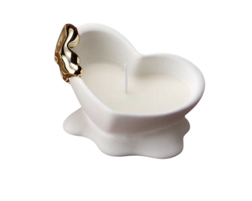 Candela cuore goccia argento - immagine 2