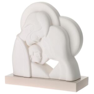 Statua sacra famiglia bianca base tortora Giovinarte